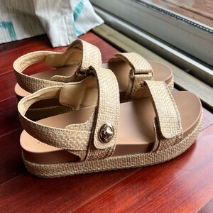 a new day Tan Woven Sandals
